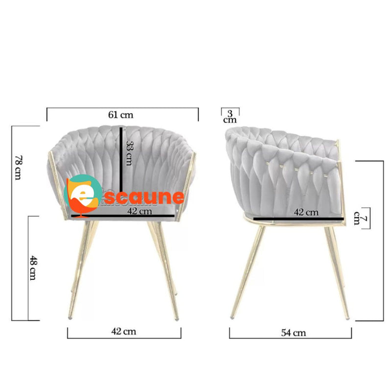 SCAUN MODERN DIN CATIFEA SI CADRUL AURIU BUC 261 - EScaune
