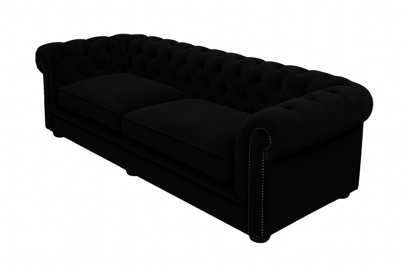 Canapea chesterfield GYMA catifea NEGRU