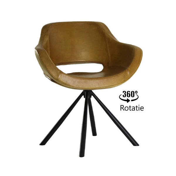 SCAUN DINING DIN PIELE DE BIVOL TREPIED - EScaune