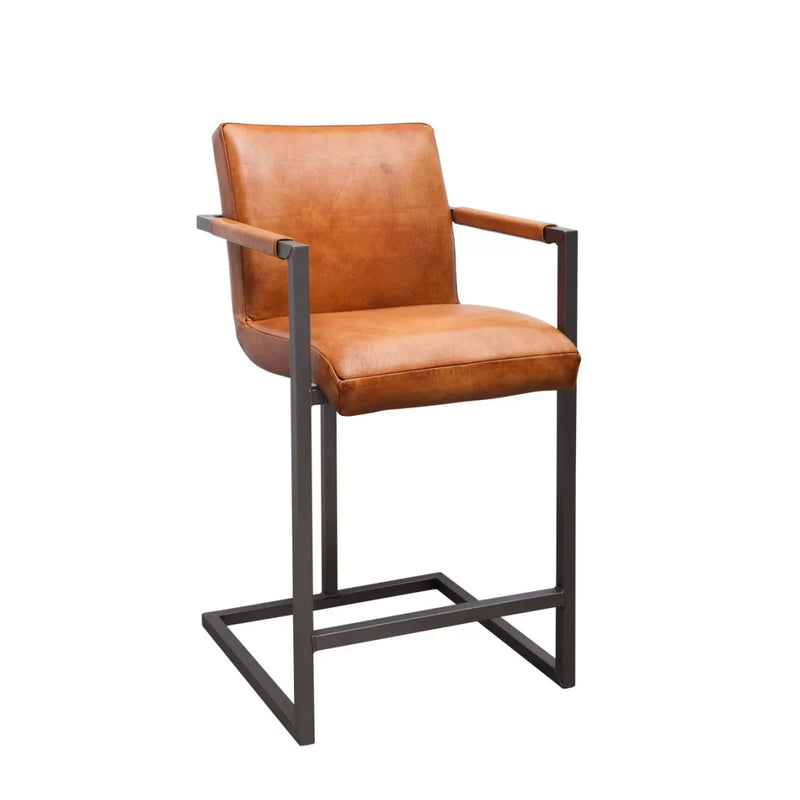 SCAUN DE BAR DIN PIELE DE BIVOL CU MANER FLEET 75 - EScaune