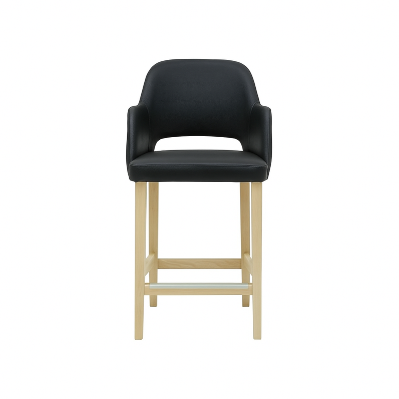 Scaun bar piele naturala BEJ | model APRIL