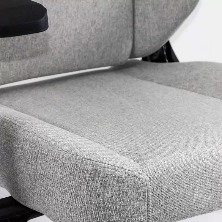 Scaun gaming textil cu cotiere 4D si suport lombar integrat OFF 297 gri - EScaune