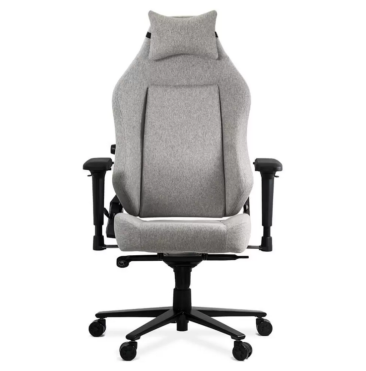 Scaun gaming textil cu cotiere 4D si suport lombar integrat OFF 297 gri - EScaune