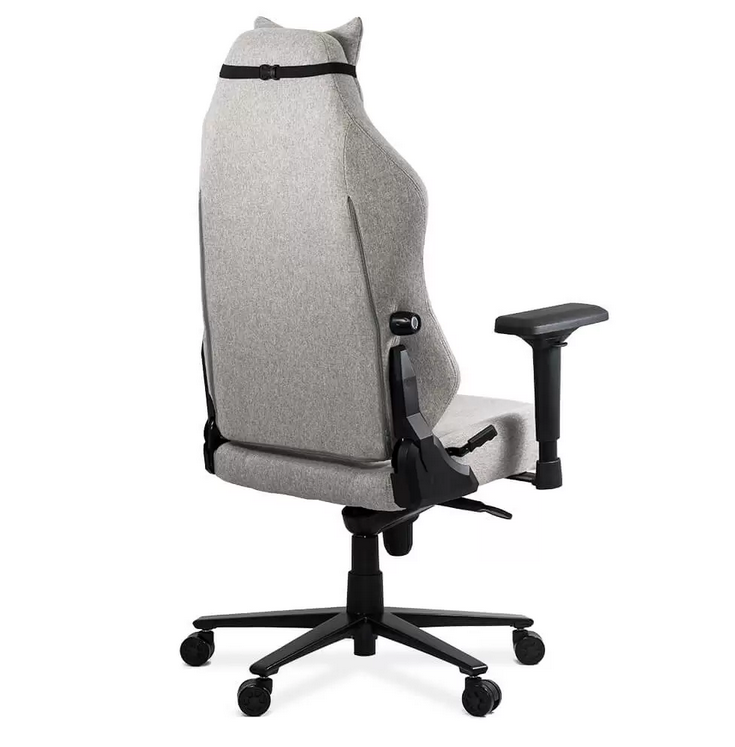 Scaun gaming textil cu cotiere 4D si suport lombar integrat OFF 297 gri - EScaune