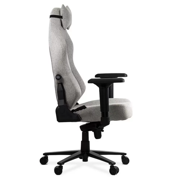 Scaun gaming textil cu cotiere 4D si suport lombar integrat OFF 297 gri - EScaune