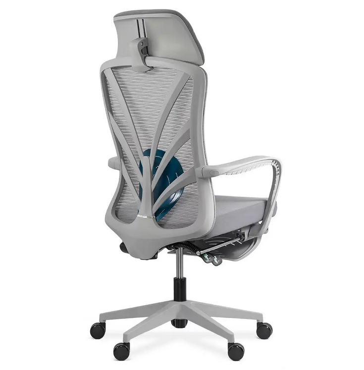 Scaun ergonomic cu spatar rabatabil si suport picioare SYYT 9512 gri - EScaune