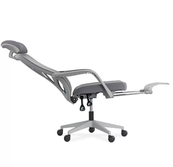 Scaun ergonomic cu spatar rabatabil si suport picioare SYYT 9512 gri - EScaune