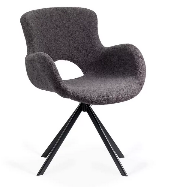 Scaun living rotativ cu sezut textil si cadru metalic BUC 0221 gri - EScaune