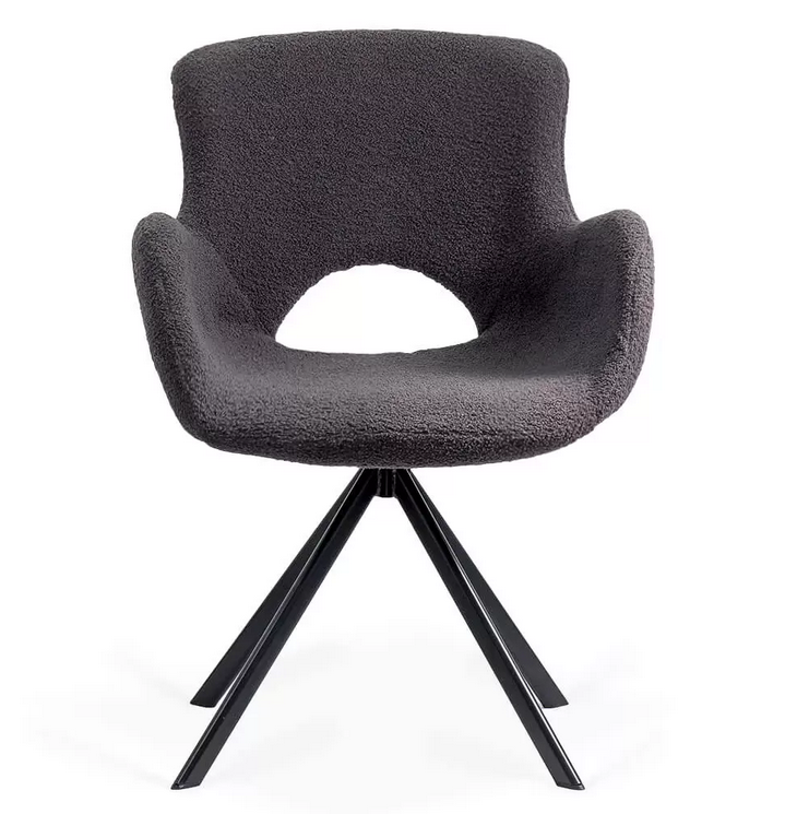 Scaun living rotativ cu sezut textil si cadru metalic BUC 0221 gri - EScaune