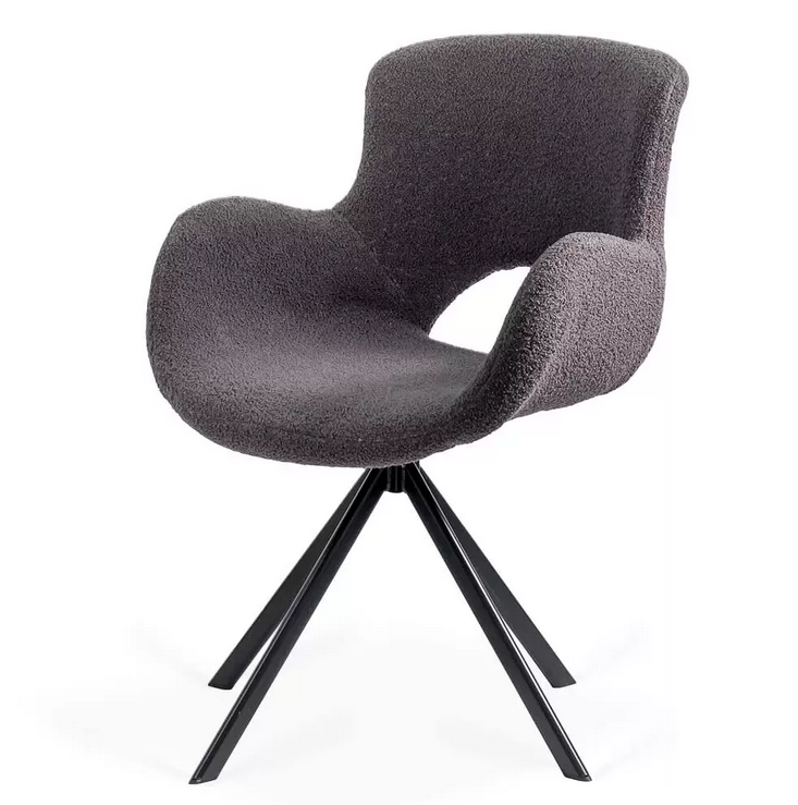 Scaun living rotativ cu sezut textil si cadru metalic BUC 0221 gri - EScaune