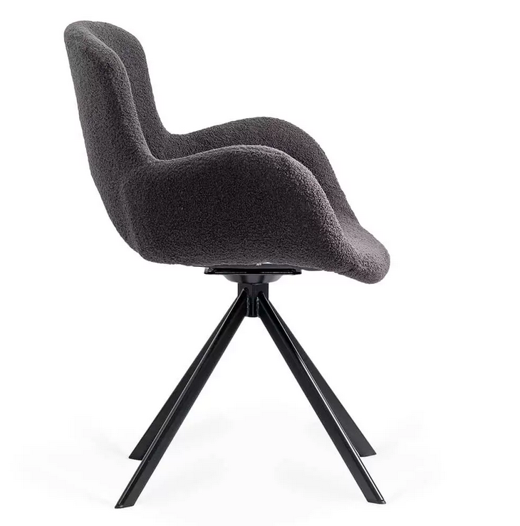 Scaun living rotativ cu sezut textil si cadru metalic BUC 0221 gri - EScaune