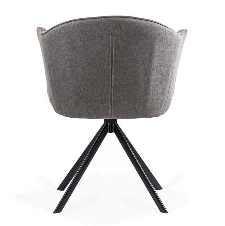 Scaun modern rotativ 360 piele/textil maro/gri BUC 0222 - EScaune