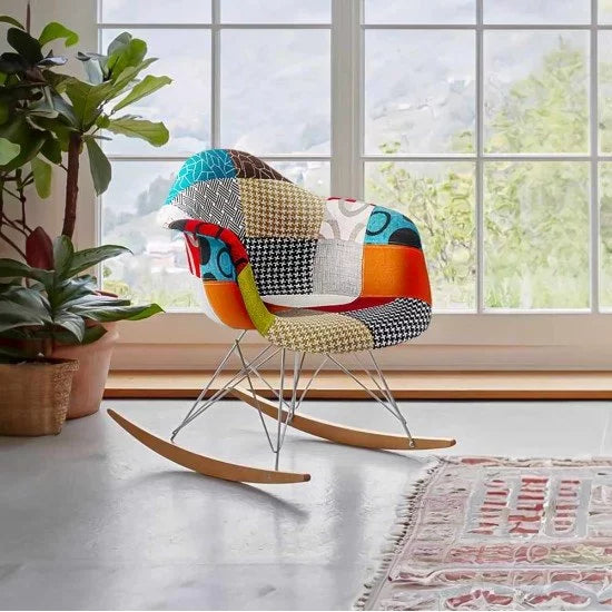 Scaun balansoar design patchwork BUC 243B