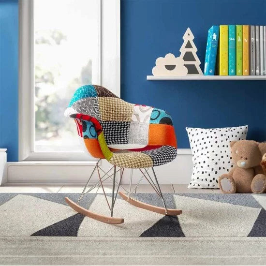 Scaun balansoar design patchwork BUC 243B