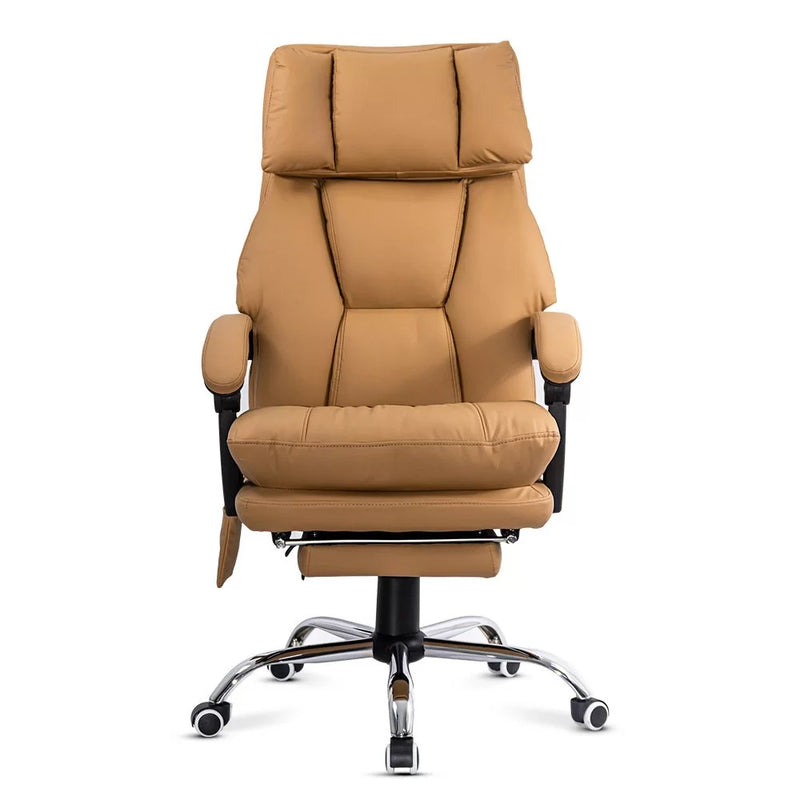 Scaun de birou cu masaj din piele ecologica si cu incalzire OFF 414 bej