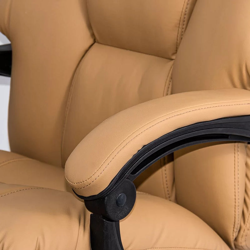 Scaun de birou cu masaj din piele ecologica si cu incalzire OFF 414 bej