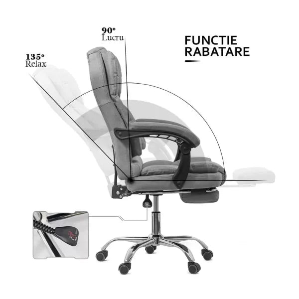SCAUN DE BIROU DIN STOFA CU SUPORT DE PICIOARE OFF 415F - EScaune
