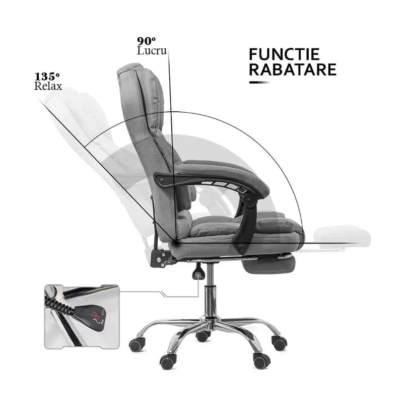 SCAUN DE BIROU DIN STOFA CU SUPORT DE PICIOARE OFF 415F - EScaune