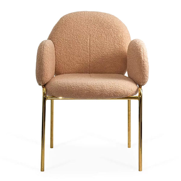 Scaun dining BUC 282 din boucle cu cadru auriu fix
