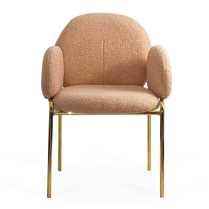 Scaun dining BUC 282 din boucle cu cadru auriu fix