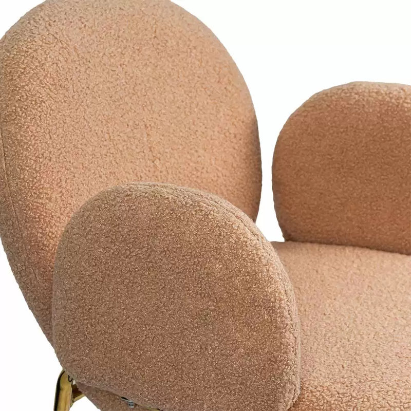 Scaun dining BUC 282 din boucle cu cadru auriu fix