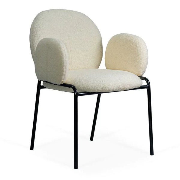 Scaun dining BUC 281 din boucle cu cadru negru fix