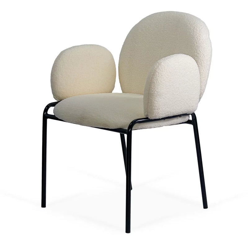 Scaun dining BUC 281 din boucle cu cadru negru fix