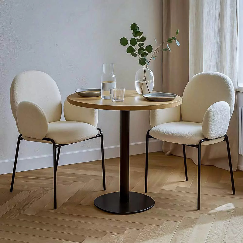 Scaun dining BUC 281 din boucle cu cadru negru fix