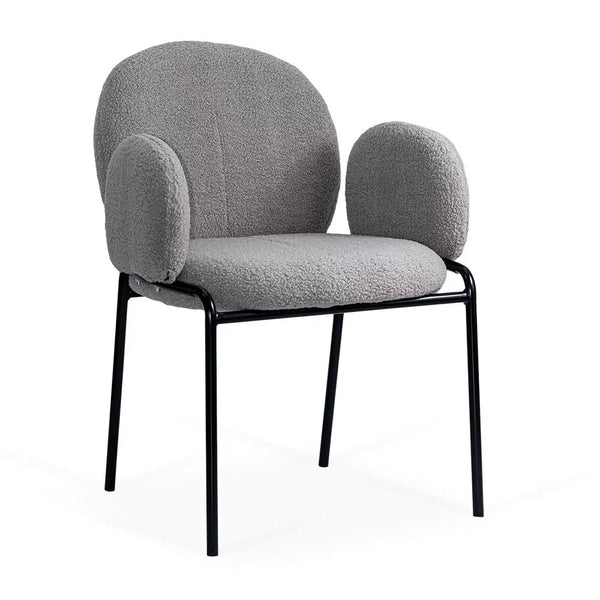 Scaun dining BUC 281 din boucle cu cadru negru fix