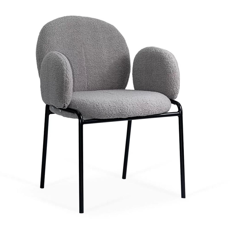 Scaun dining BUC 281 din boucle cu cadru negru fix