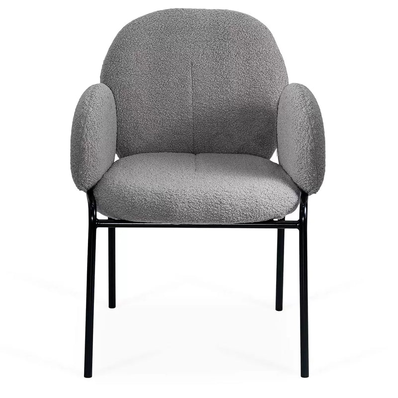 Scaun dining BUC 281 din boucle cu cadru negru fix