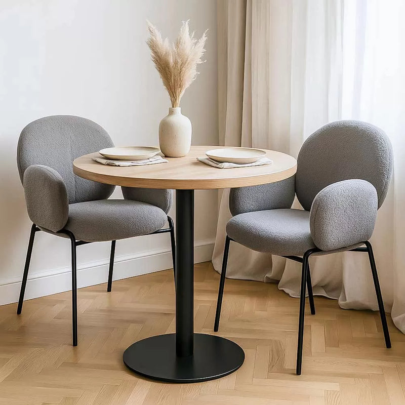 Scaun dining BUC 281 din boucle cu cadru negru fix