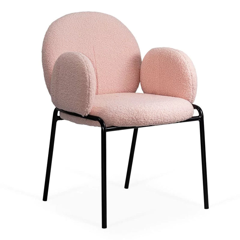 Scaun dining BUC 281 din boucle cu cadru negru fix