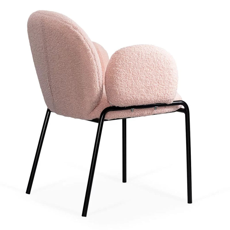 Scaun dining BUC 281 din boucle cu cadru negru fix