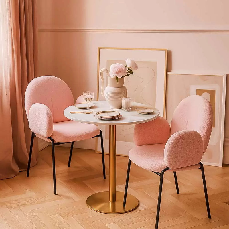Scaun dining BUC 281 din boucle cu cadru negru fix