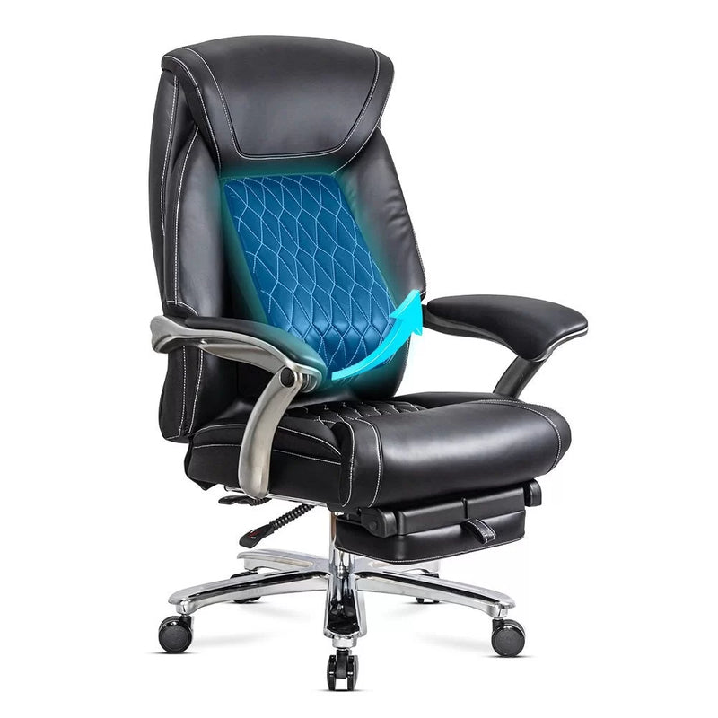 Scaun directorial negru piele ecologica suport lombar OFF 950