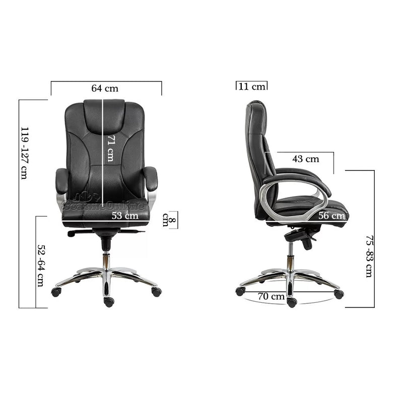 Scaun directorial din piele naturala OFF 5860 - EScaune