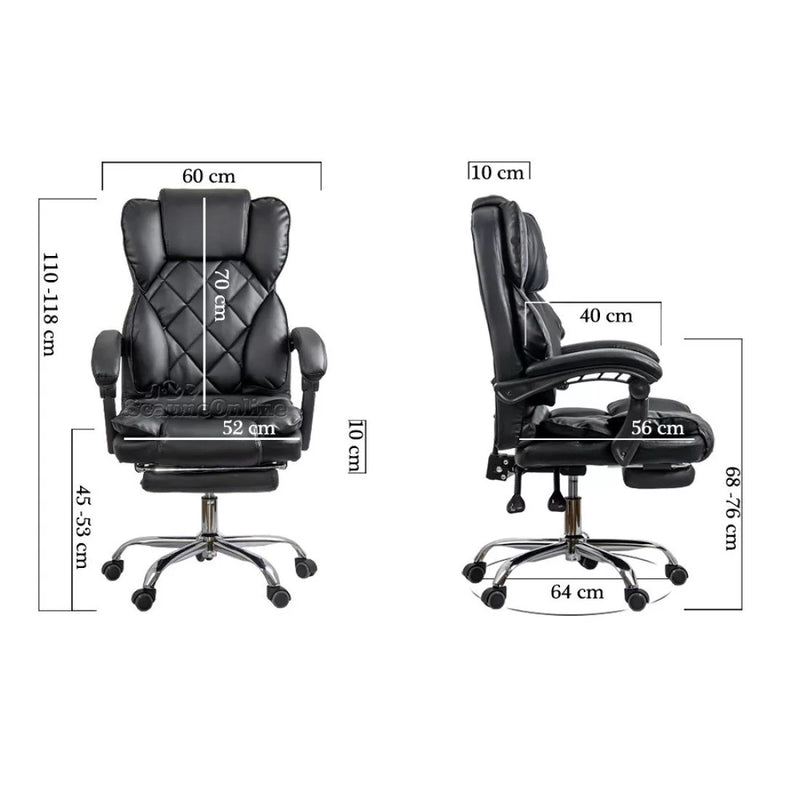 Scaun directorial elegant cu suport pentru picioare OFF 412 negru - EScaune
