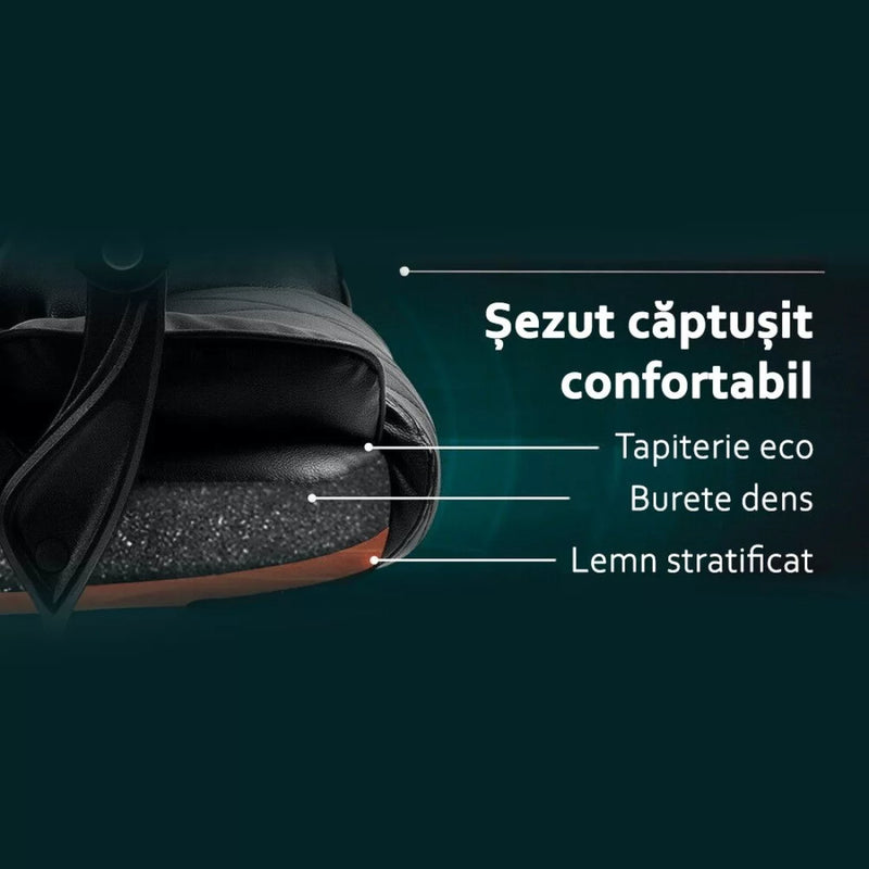 Scaun directorial elegant cu suport pentru picioare OFF 412 negru - EScaune