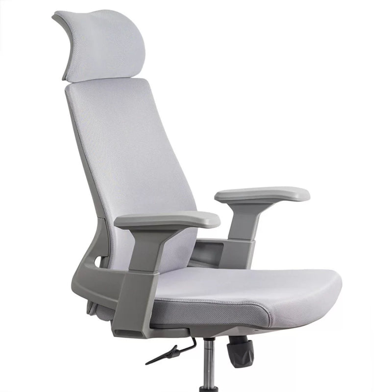 Scaun ergonomic din mesh cu suport lombar si tetiera SYYT 9514 gri - EScaune
