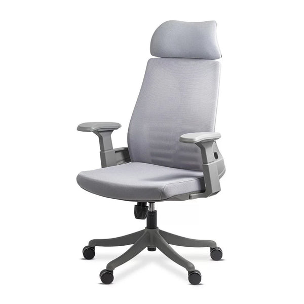 Scaun ergonomic din mesh cu suport lombar si tetiera SYYT 9514 gri - EScaune