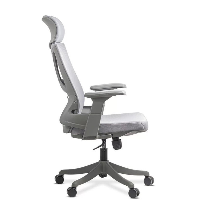 Scaun ergonomic din mesh cu suport lombar si tetiera SYYT 9514 gri - EScaune
