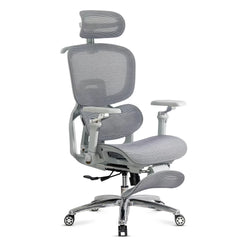 Scaun ergonomic gri din mesh rezistent la 150 kg cu functie de masaj lombar cu incalzire, SYYT 9521