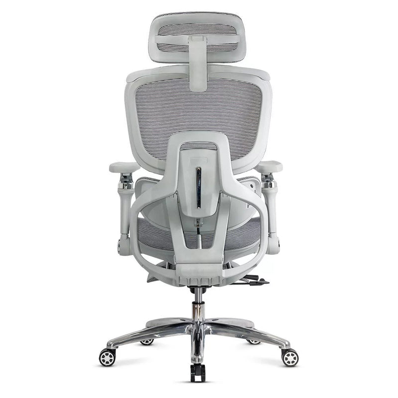 Scaun ergonomic gri din mesh rezistent la 150 kg cu functie de masaj lombar cu incalzire, SYYT 9521