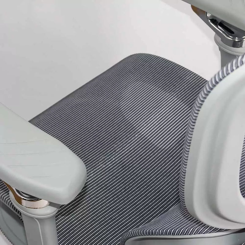Scaun ergonomic gri din mesh rezistent la 150 kg cu functie de masaj lombar cu incalzire, SYYT 9521