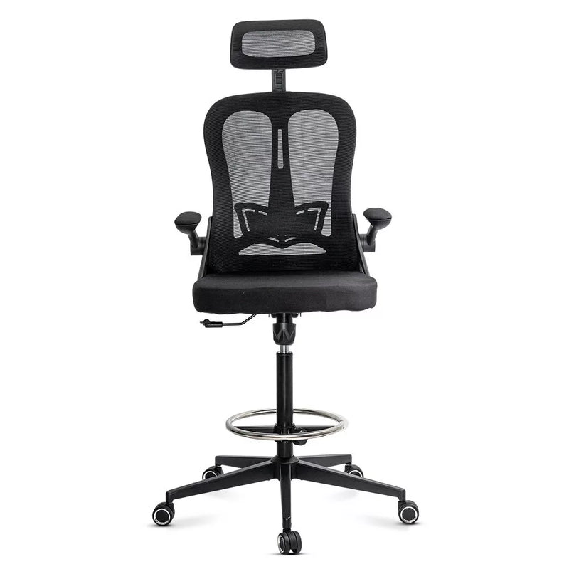 Scaun ergonomic de lucru negru din mesh cu suport picioare reglabil OFF 650