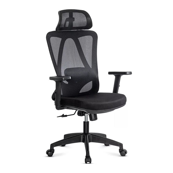 Scaun ergonomic negru cu tetiera reglabila si suport lombar OFF 987 - EScaune