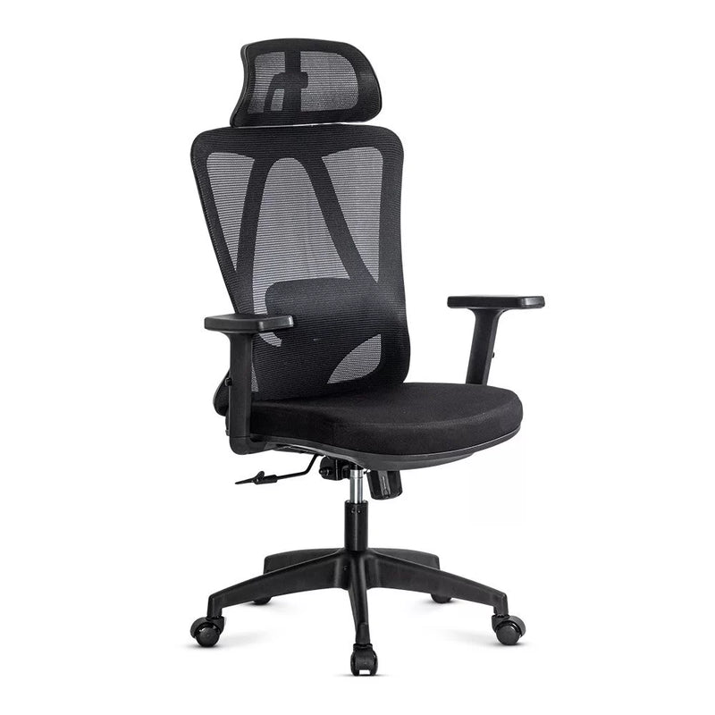 Scaun ergonomic negru cu tetiera reglabila si suport lombar OFF 987 - EScaune