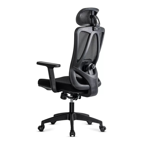 Scaun ergonomic negru cu tetiera reglabila si suport lombar OFF 987 - EScaune