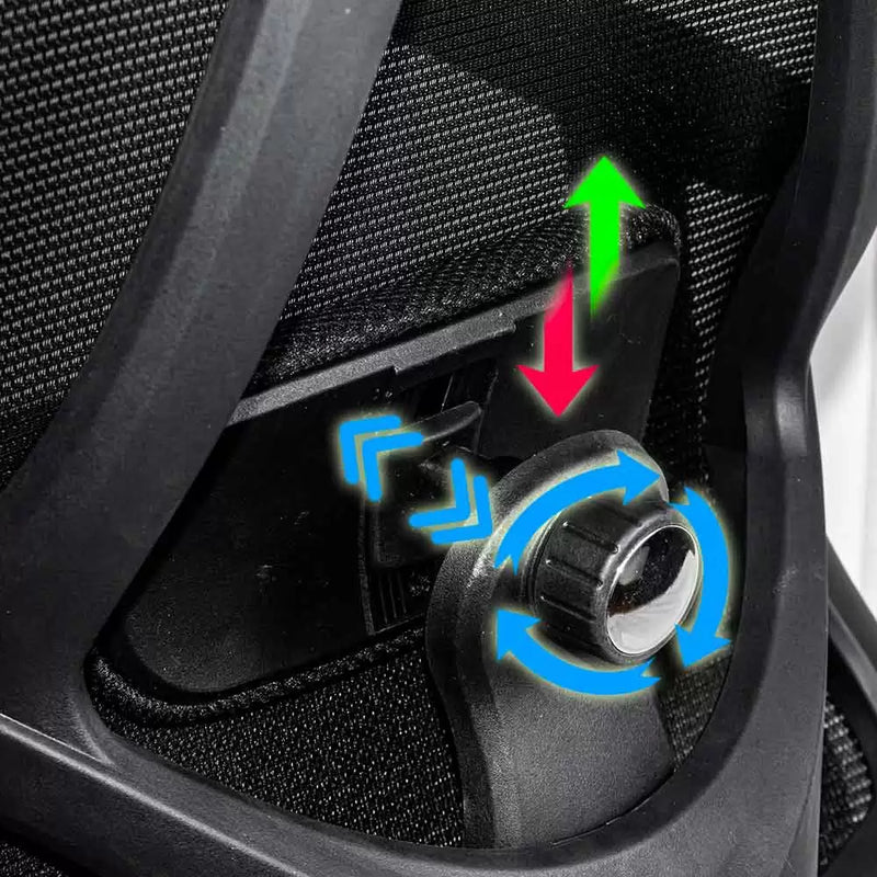 Scaun ergonomic negru cu tetiera reglabila si suport lombar OFF 987 - EScaune